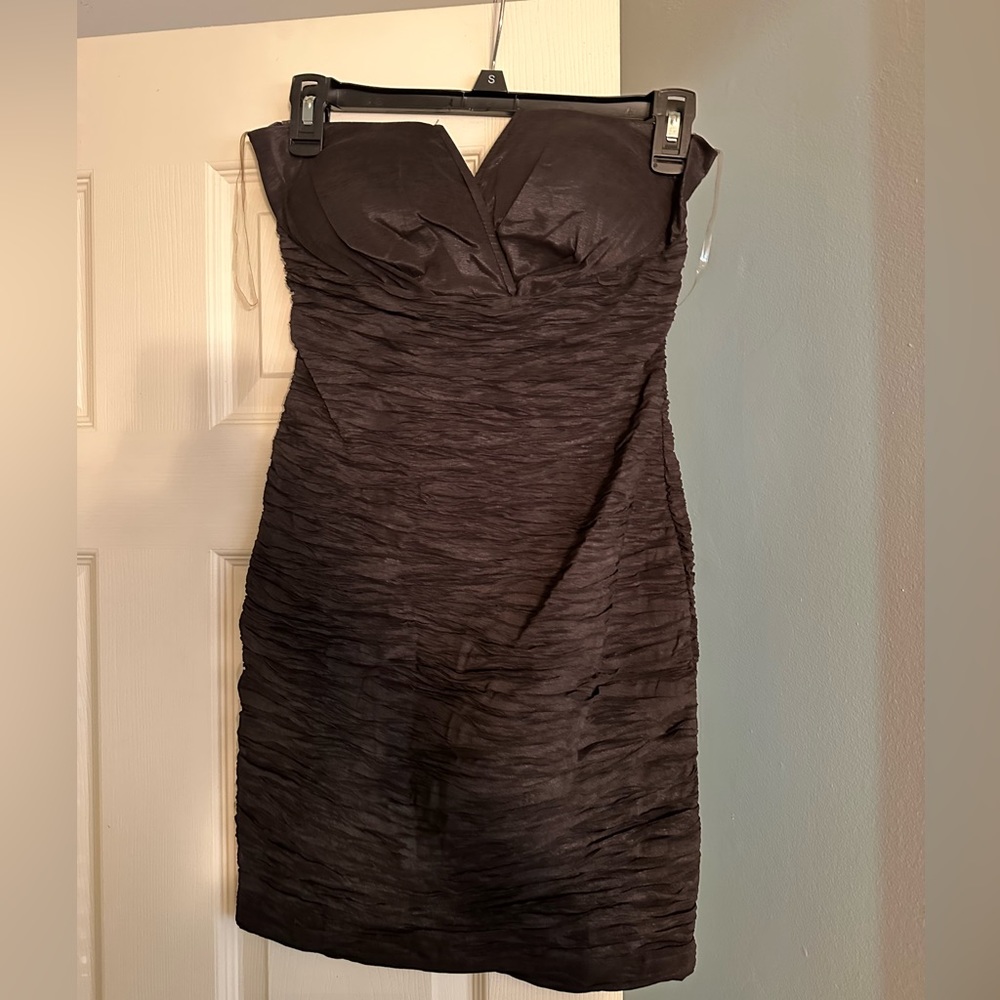 Juicy Couture Strapless Black Rutched Body Con Dress